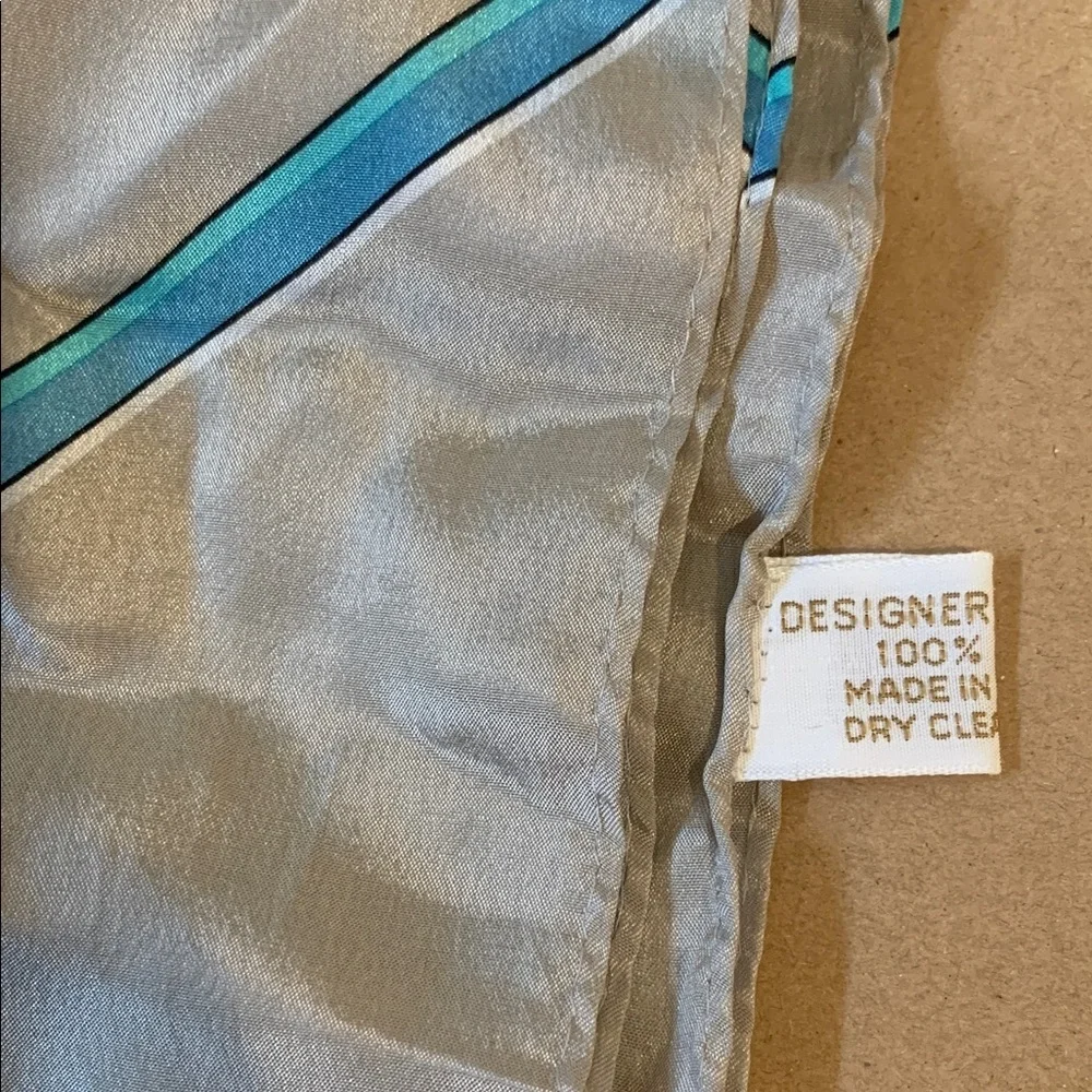 Silk scarf with Blue Accents